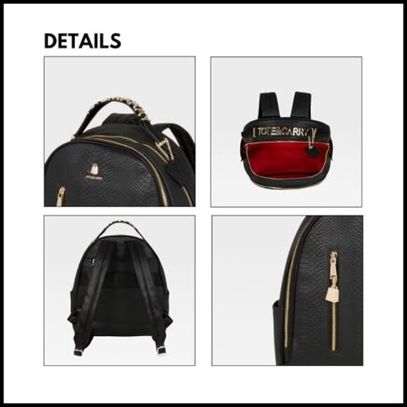 Vegan Leather Backpack Water-Resistant Travel Work Daily Use Adjustable Straps main image 3